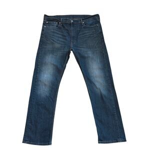 Levis 513 Jeans Mens Sz 38x32 Blue Slim Straight Leg Stretch Distressed Classic